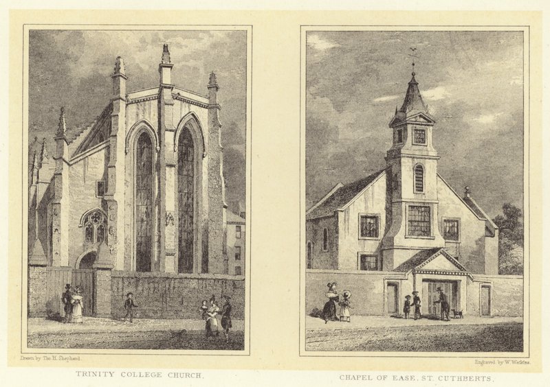 Trinity College Church; Chapel of Ease, St Cuthberts by Thomas Hosmer (after) Shepherd