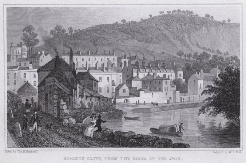 Beechen Cliff, from the Banks of the Avon by Thomas Hosmer Shepherd