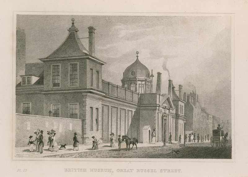 British Museum at Montague House by Thomas Hosmer Shepherd