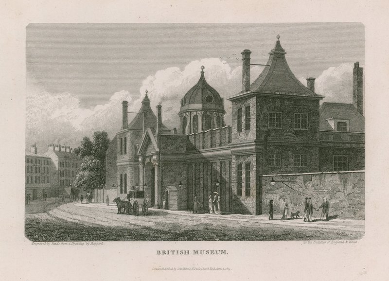 British Museum at Montague House by Thomas Hosmer Shepherd