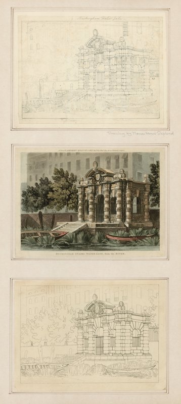 Buckingham Stairs Water Gate, from the River by Thomas Hosmer Shepherd