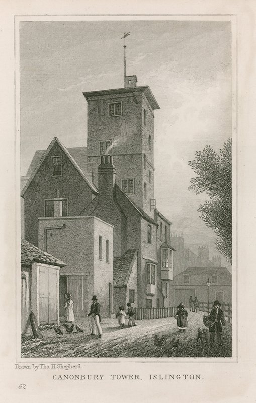 Canonbury House and Tower by Thomas Hosmer Shepherd