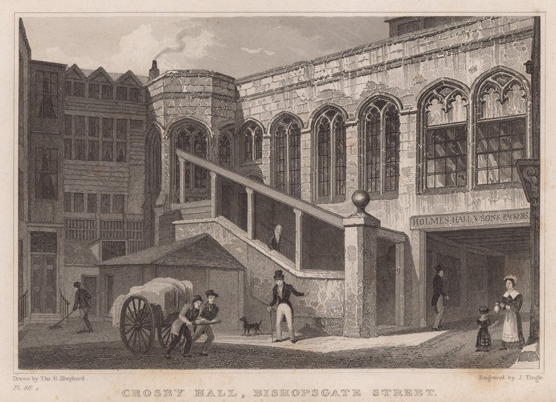 Crosby Hall, Bishopsgate Street, London by Thomas Hosmer Shepherd