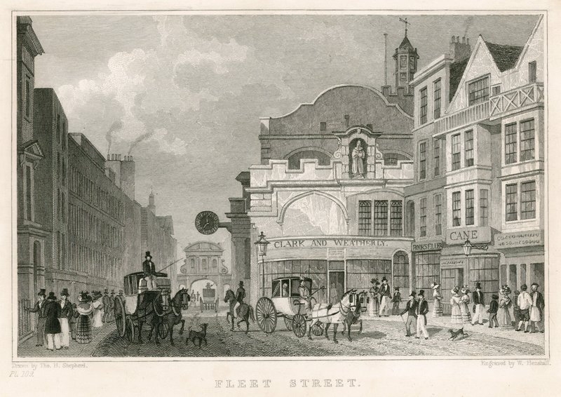 Fleet Street, London by Thomas Hosmer Shepherd