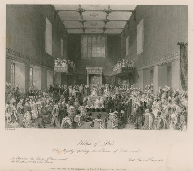 Her Majesty Opening the Session of Parliament at the House of Lords by Thomas Hosmer Shepherd