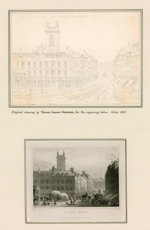 Holborn Bridge, London by Thomas Hosmer Shepherd