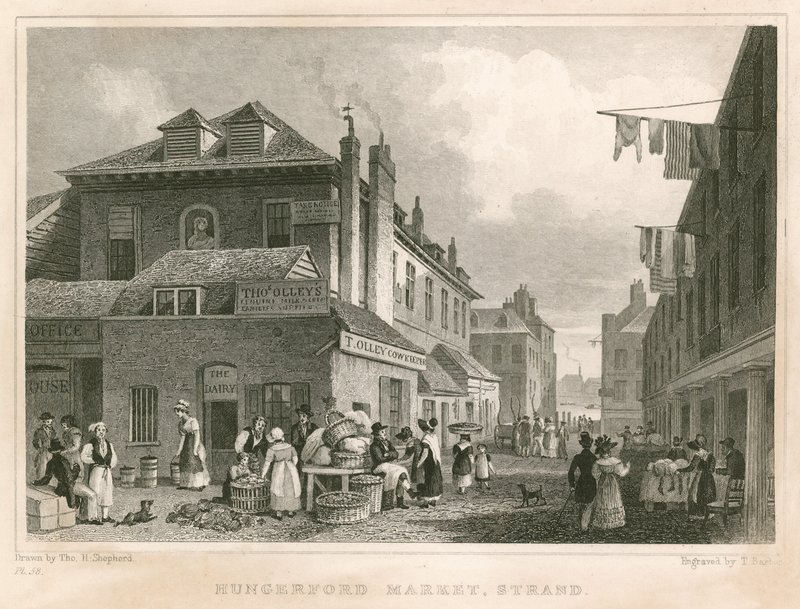 Hungerford Market, Near York Buildings, The Strand, London by Thomas Hosmer Shepherd