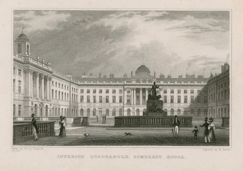 Interior Quadrangle, Somerset House by Thomas Hosmer Shepherd