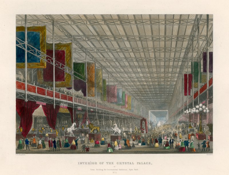 Interior of the Crystal Palace, or, Great Building for International Exhibition, Hyde Park by Thomas Hosmer Shepherd