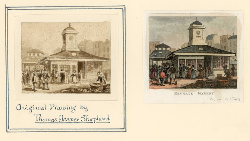 Newgate Market by Thomas Hosmer Shepherd