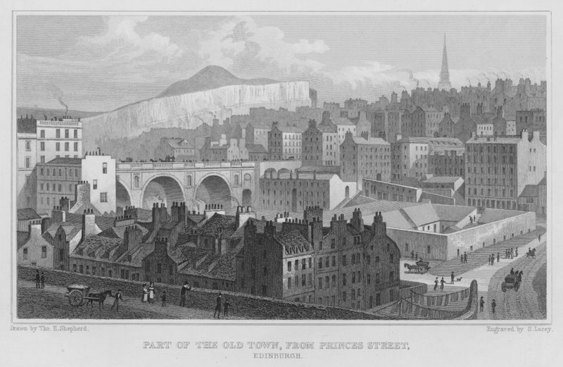 Part of the Old Town, from Princes Street, Edinburgh by Thomas Hosmer Shepherd