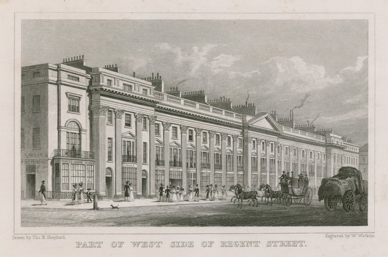 Part of the west side of Regent Street, London by Thomas Hosmer Shepherd
