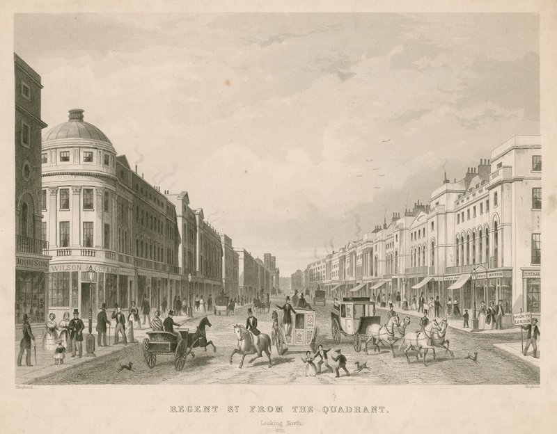 Regent Street, London, from the Quadrant, looking north by Thomas Hosmer Shepherd