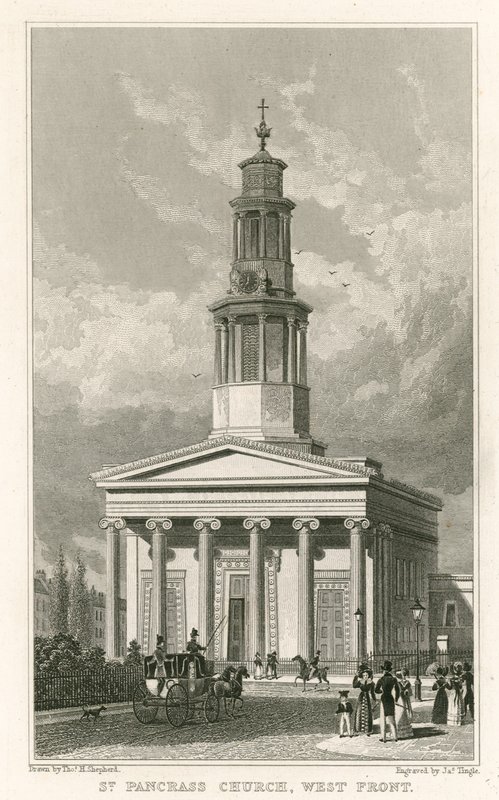 St Pancras Church, West Front by Thomas Hosmer Shepherd