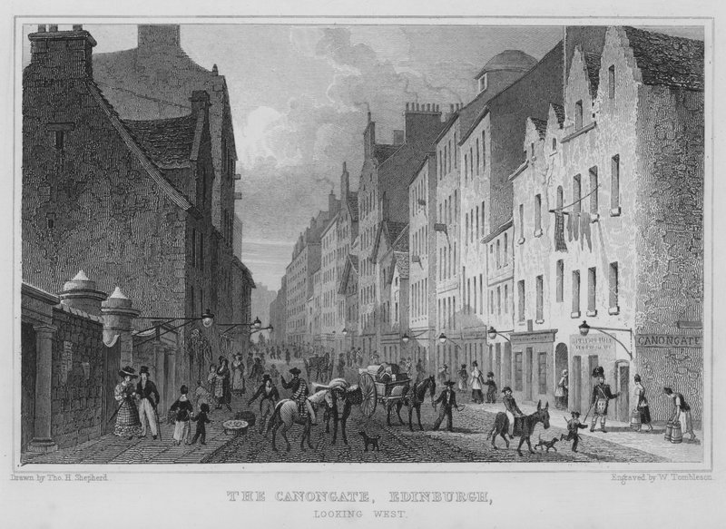 The Canongate, Edinburgh, looking West by Thomas Hosmer Shepherd