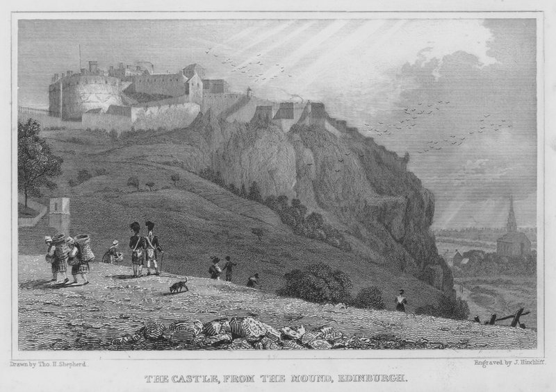 The Castle, from the Mound, Edinburgh by Thomas Hosmer Shepherd