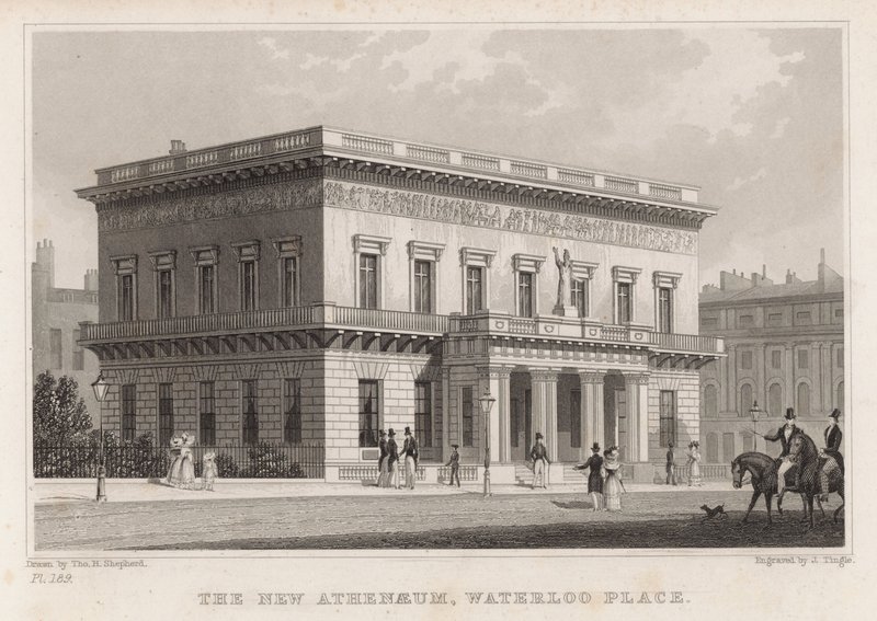 The New Athenaeum, Waterloo Place, London by Thomas Hosmer Shepherd