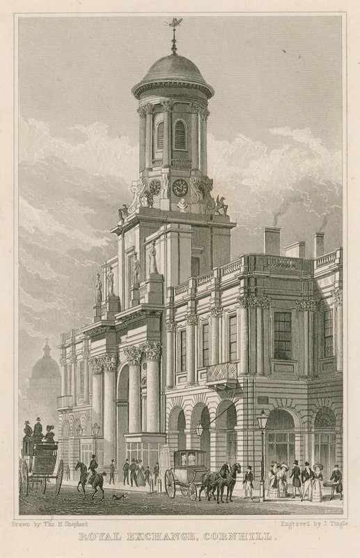 The Royal Exchange, Cornhill, London by Thomas Hosmer Shepherd