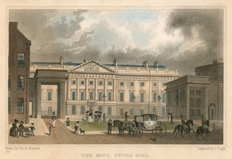 The Royal Mint, Tower Hill, London by Thomas Hosmer Shepherd