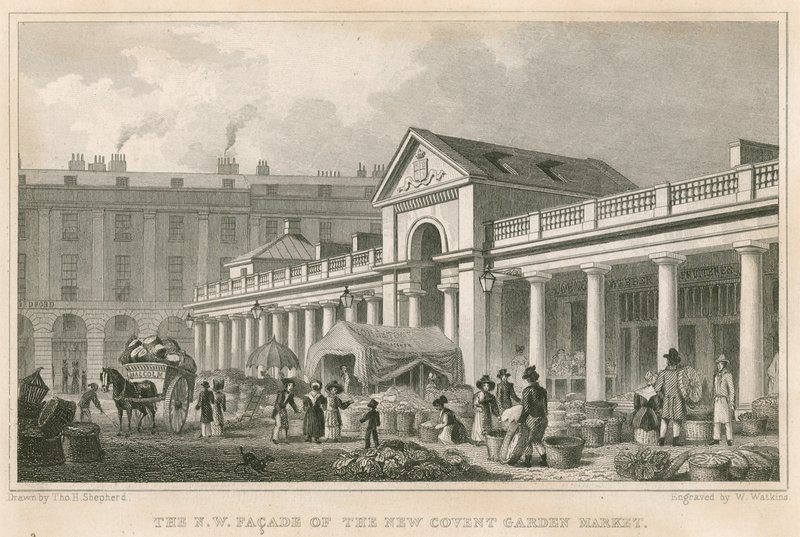 The North West Facade of the New Covent Garden Market, London by Thomas Hosmer Shepherd