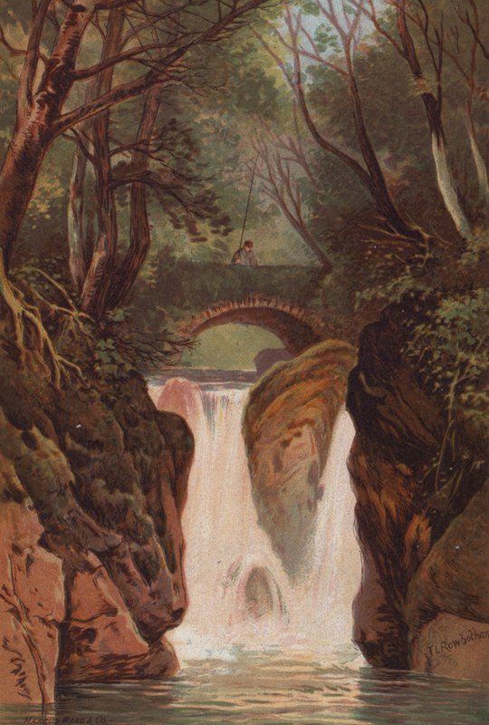 The English Lakes, Rydal Falls by Thomas Leeson the Elder Rowbotham