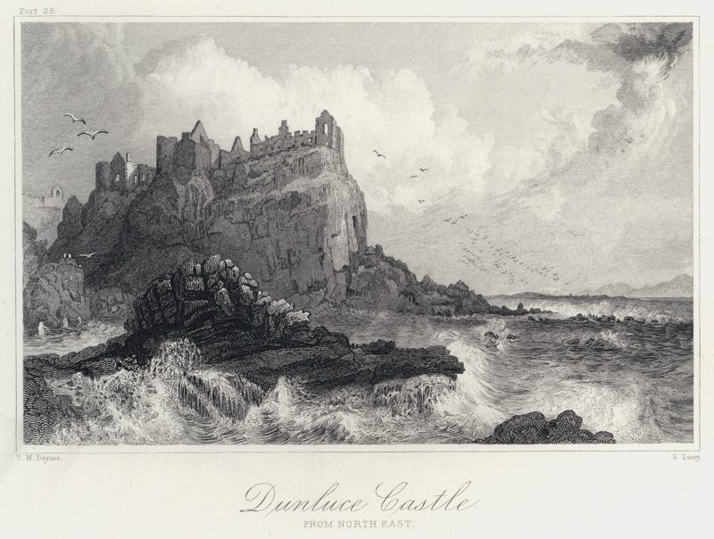 Dunluce Castle, from North East by Thomas Mann (after) Baynes