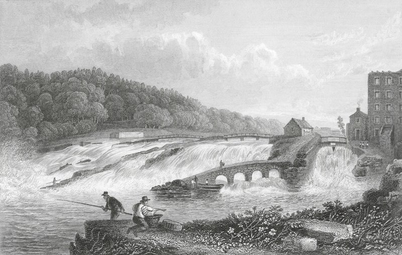 The Coleraine Salmon Leap, Co Londonderry by Thomas Mann (after) Baynes