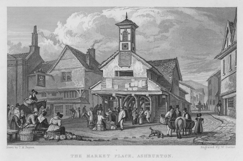 The Market Place, Ashburton by Thomas Mann (after) Baynes