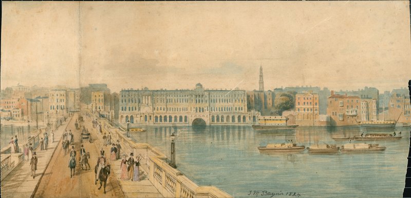 Panorama of River Thames, North Side, in 13 parts by Thomas Mann Baynes