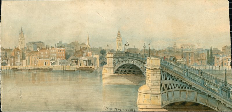 Panorama of River Thames, North Side, in 13 parts by Thomas Mann Baynes