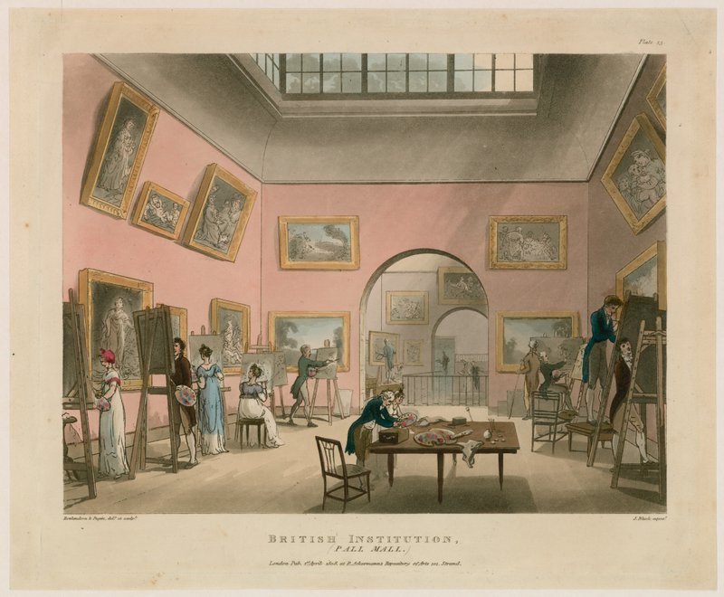 British Institution, Pall Mall by Thomas Rowlandson