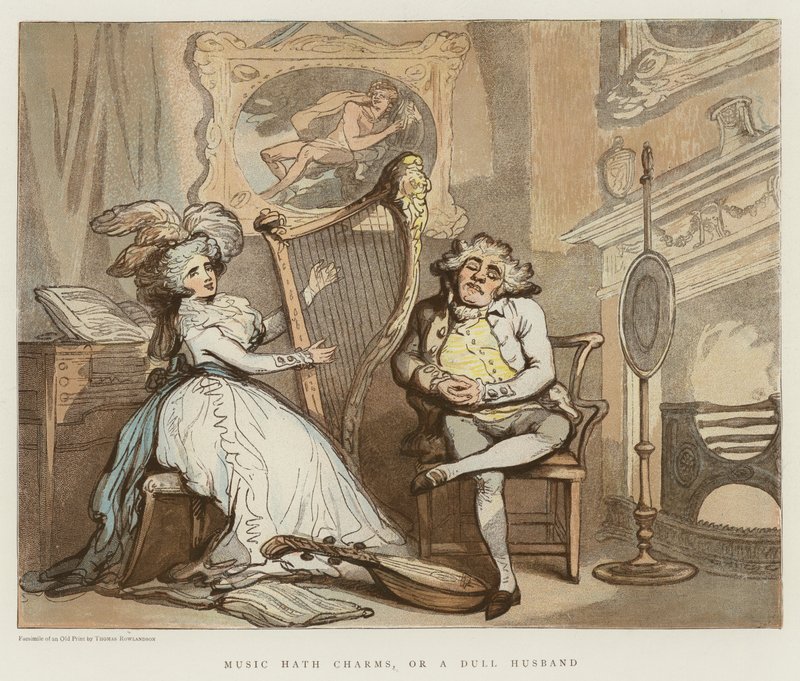 Music Hath Charms, or a Dull Husband by Thomas Rowlandson