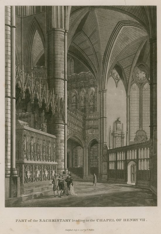 Part of the Sacristy leading to the Chapel of King Henry VII, Westminster Abbey, London by Thomas Snr. Malton