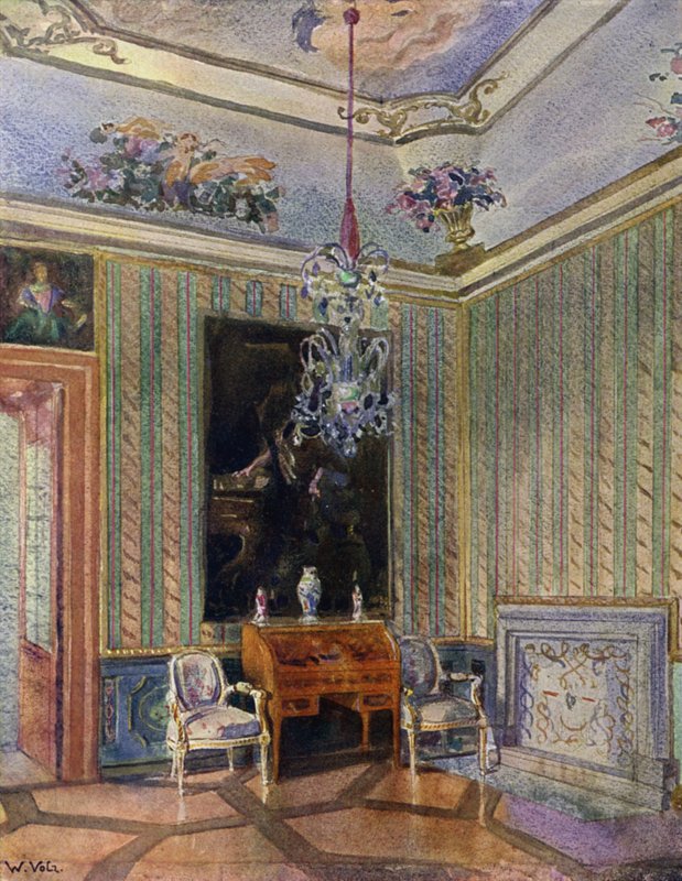 Reception Room in Castle Favorite, Baden, Louis XVI Decoration, About 1770 by Unbekannt Unbekannt