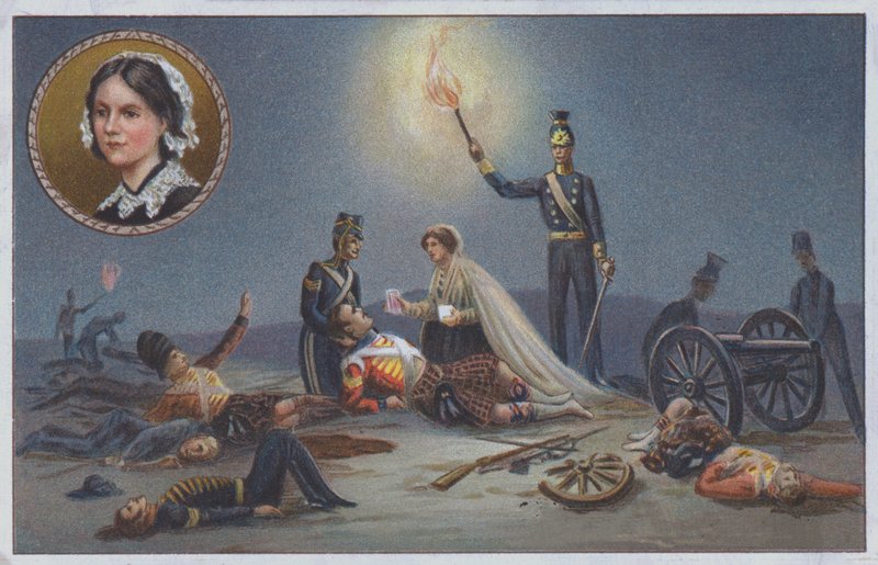 Florence Nightingale Assisting the Wounded and Dying on the Battlefield during the Crimean War by Unknown artist