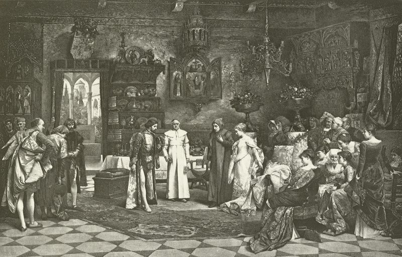 Petrarch and Laura Introduced by the Emperor at Avignon by Vaclav Brozik