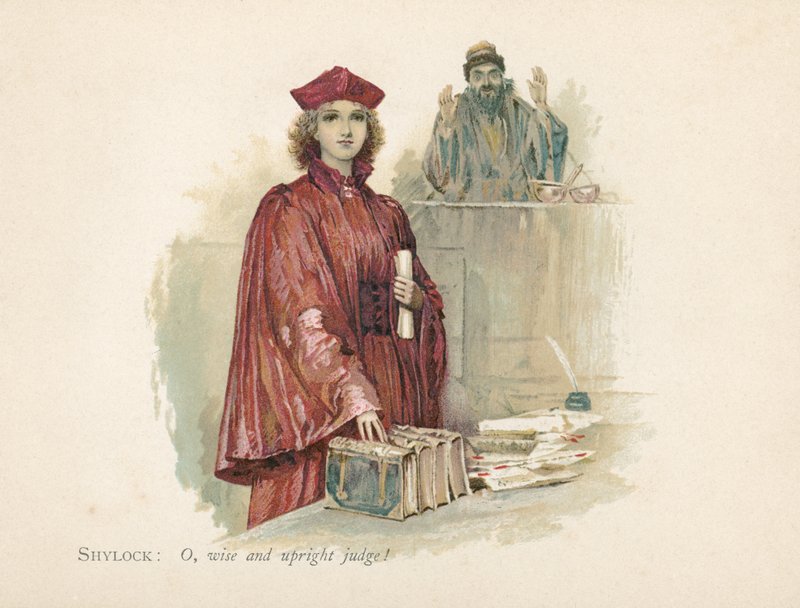 Portia and Shylock in The Merchant of Venice by Walter Stanley Paget