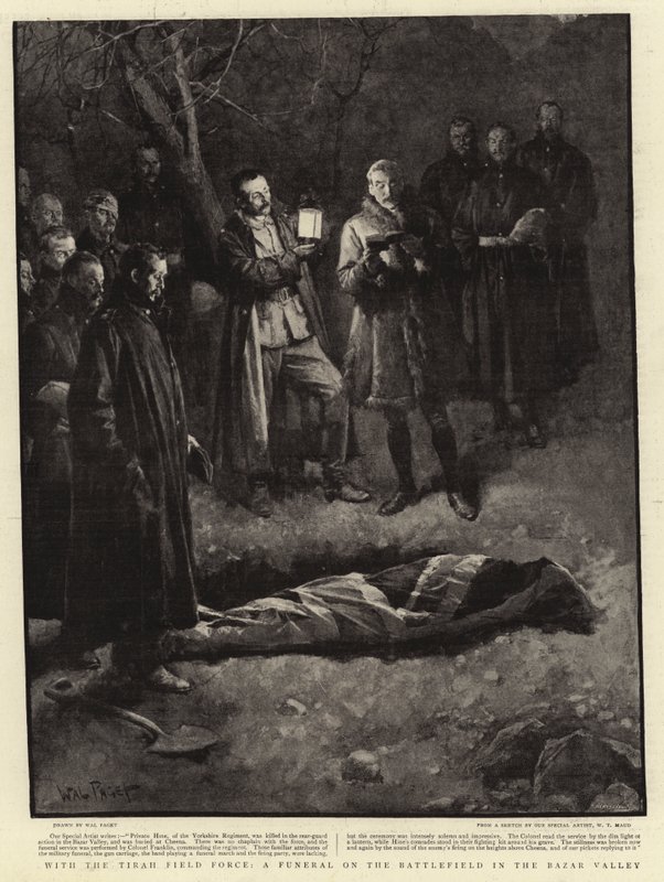 With the Tirah Field Force, a Funeral on the Battlefield in the Bazar Valley by Walter Stanley Paget