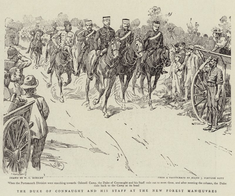 The Duke of Connaught and his Staff at the New Forest Manoeuvres by Walter Charles Horsley