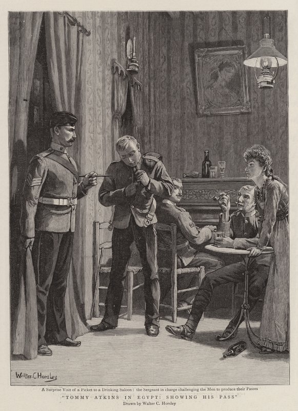 Tommy Atkins in Egypt, Showing his Pass by Walter Charles Horsley