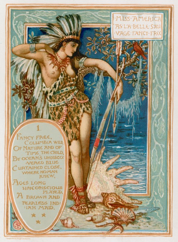 Miss America as La Belle Sauvage Fancy Free by Walter Crane