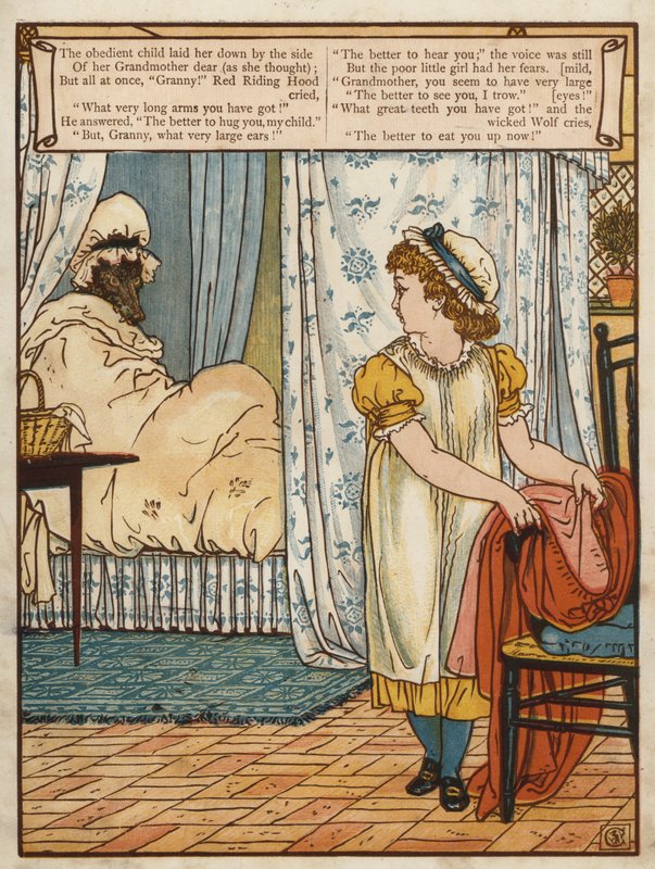 Red Riding Hood (color lithograph) by Walter Crane
