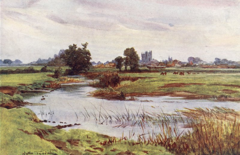 Wessex: The Stour, Wimborne Minster in the Distance by Walter Frederick Roofe Tyndale