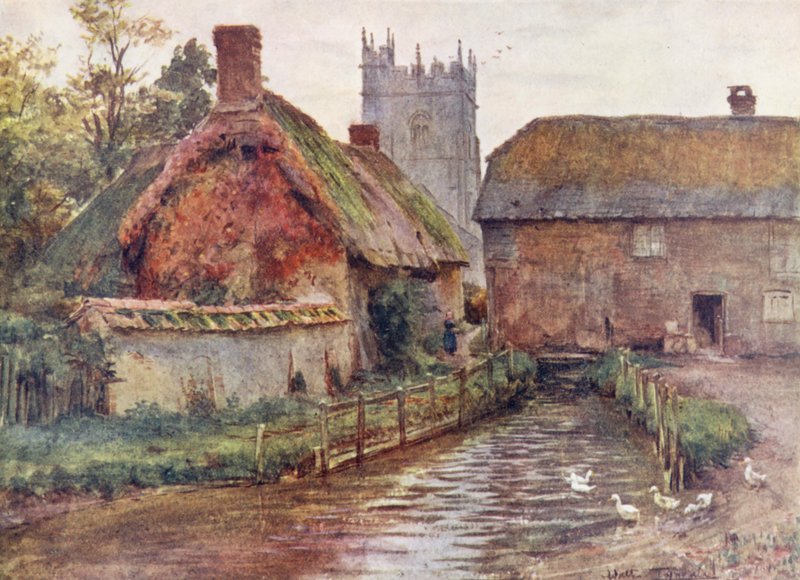 Wessex: The Mill and Church at Affpuddle, Near Dorchester by Walter Frederick Roofe Tyndale