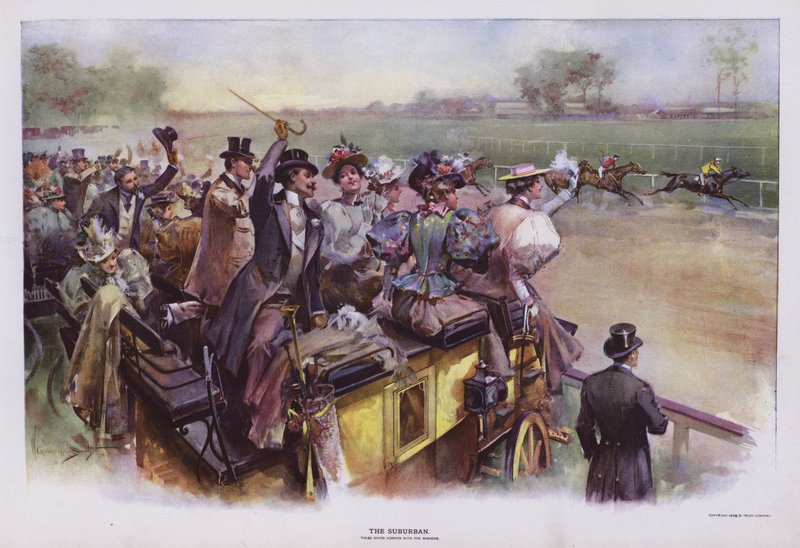 The Suburban: scene at the races by Walter Granville Smith