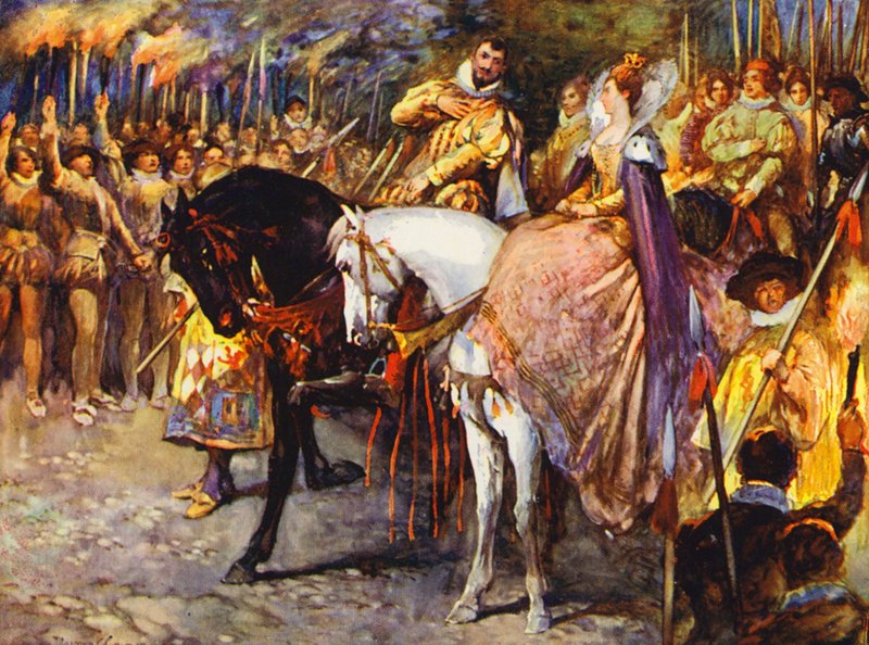 Illustration for Kenilworth by Sir Walter Scott by Walter Grieve
