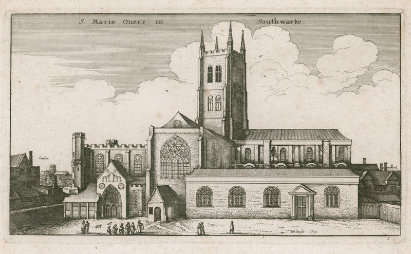 St Mary Overies, Southwark, London by Wenceslaus Hollar