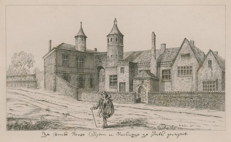 The Brooke House, Clopton in Hackney, the south aspect by Wenceslaus Hollar