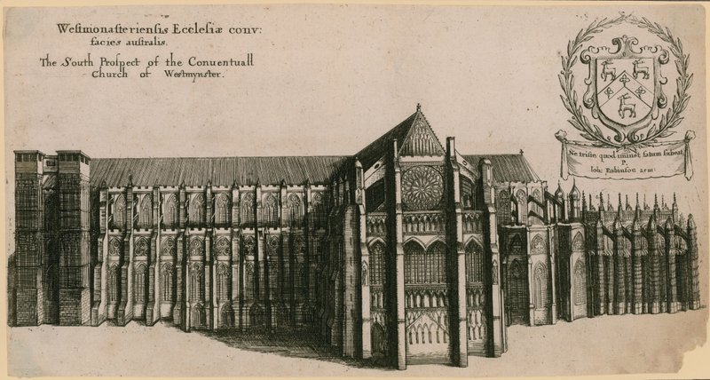 The South Prospect of the Conventual Church of Westminster, London by Wenceslaus Hollar