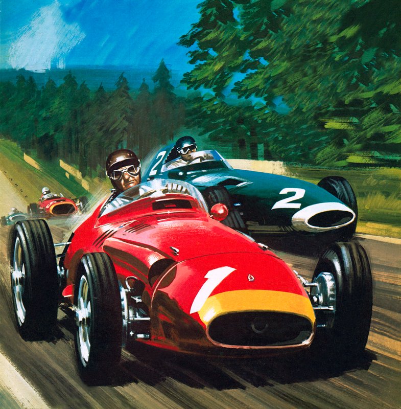 Juan Manuel Fangio by Wilf (20th century) Hardy